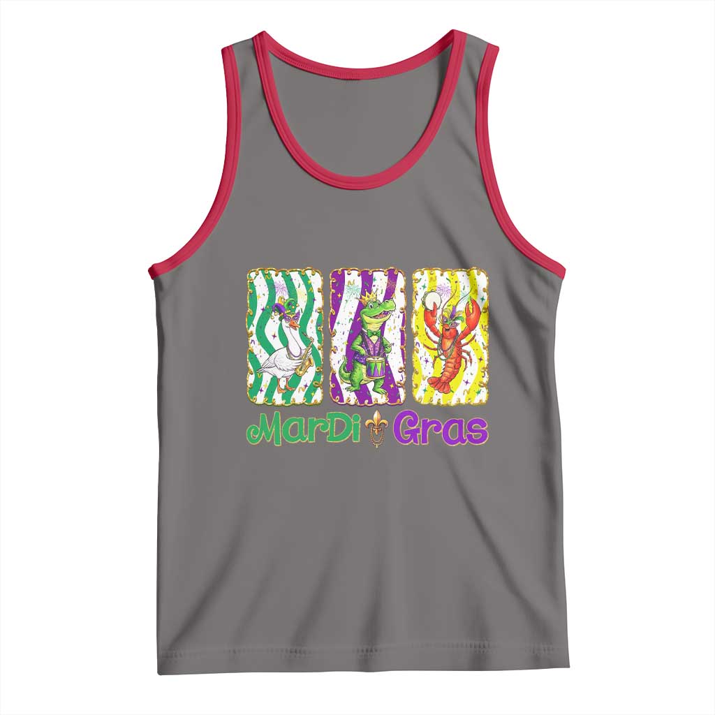 Funny Mardi Gras Animal Tank Top Alligator Crawfish Goose New Orleans Louisiana