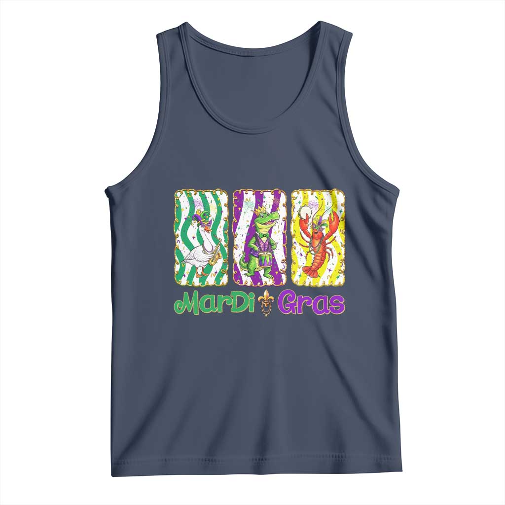 Funny Mardi Gras Animal Tank Top Alligator Crawfish Goose New Orleans Louisiana