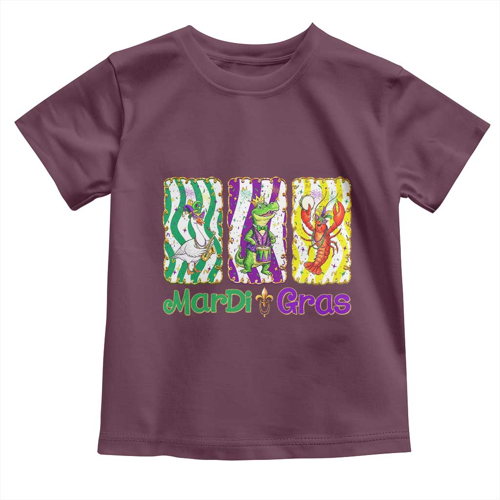 Funny Mardi Gras Animal Toddler T Shirt Alligator Crawfish Goose New Orleans Louisiana