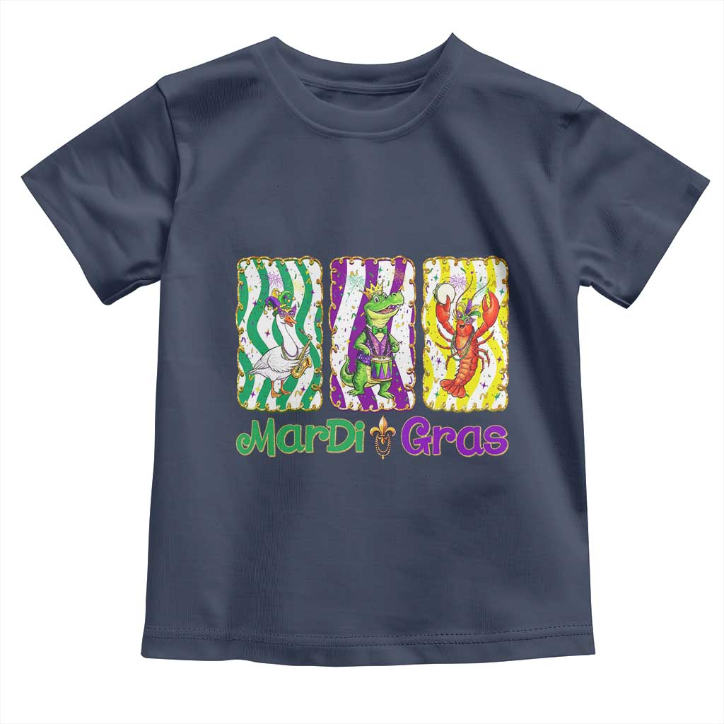 Funny Mardi Gras Animal Toddler T Shirt Alligator Crawfish Goose New Orleans Louisiana