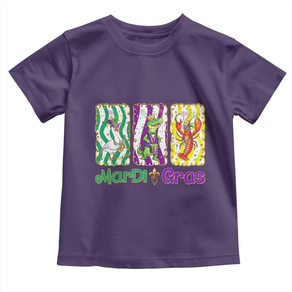 Funny Mardi Gras Animal Toddler T Shirt Alligator Crawfish Goose New Orleans Louisiana