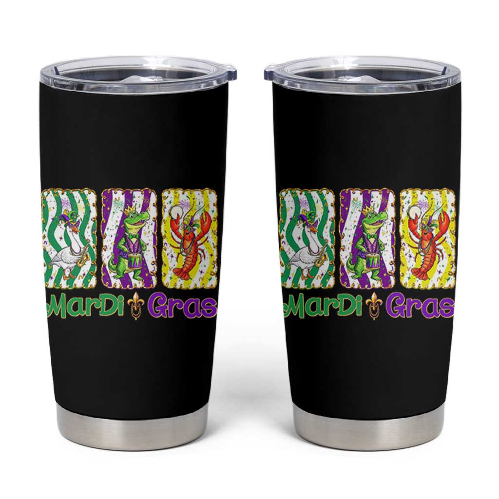 Funny Mardi Gras Animal Tumbler Cup Alligator Crawfish Goose New Orleans Louisiana