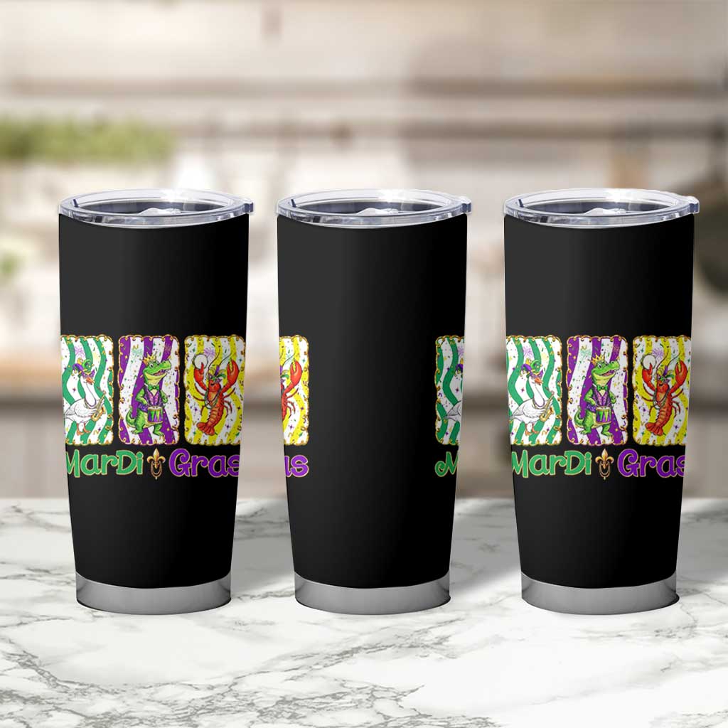Funny Mardi Gras Animal Tumbler Cup Alligator Crawfish Goose New Orleans Louisiana