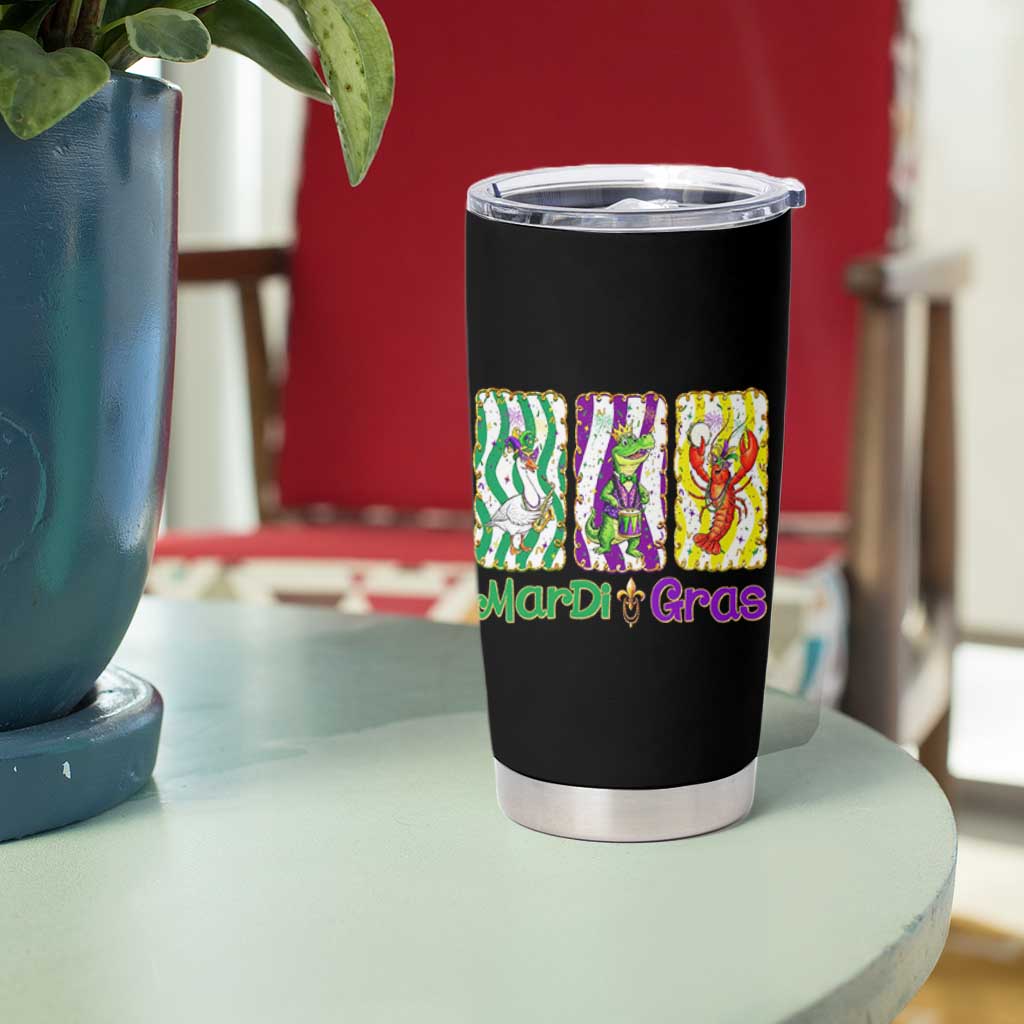Funny Mardi Gras Animal Tumbler Cup Alligator Crawfish Goose New Orleans Louisiana