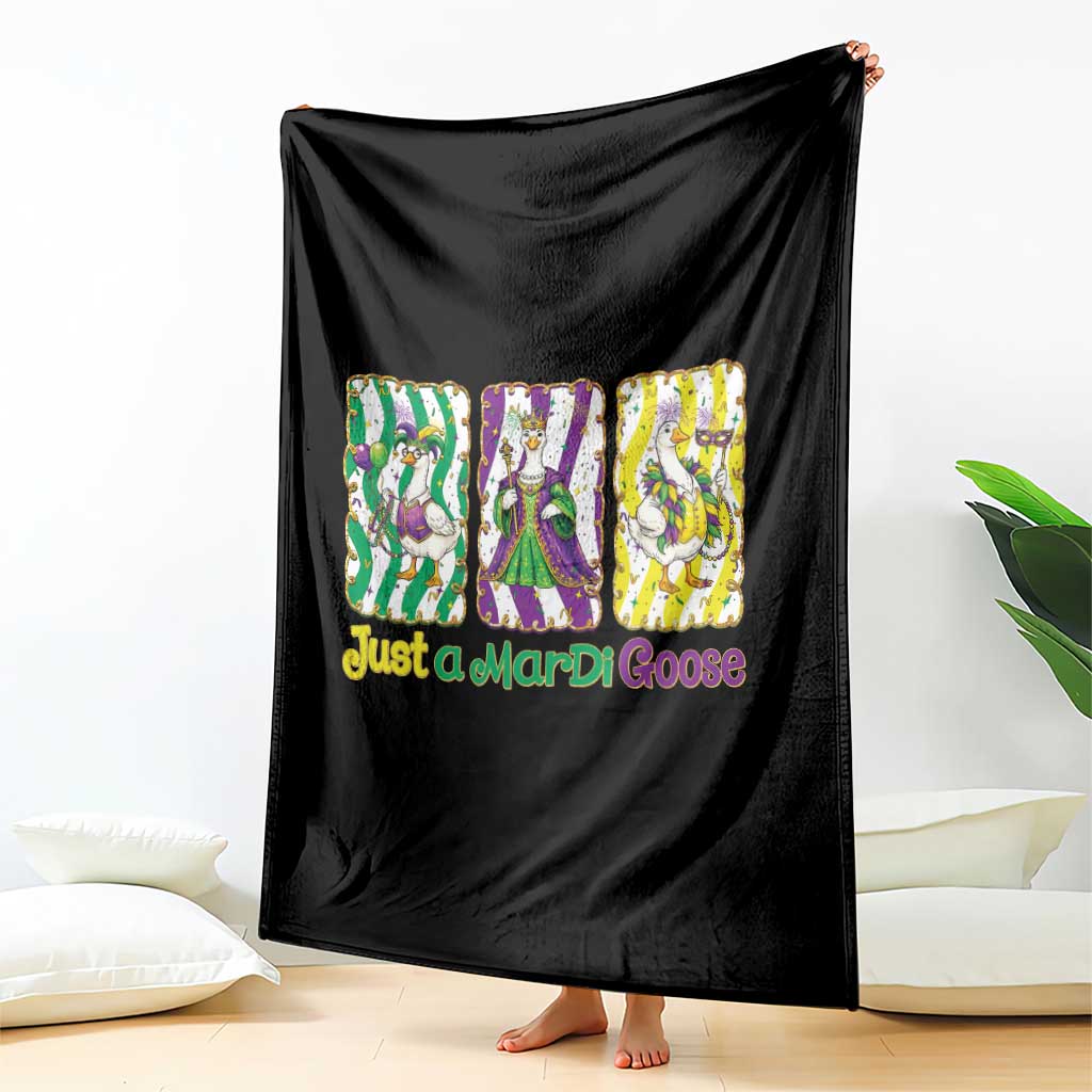 Mardi Gras Goose Throw Blanket Just A Mardi Goose