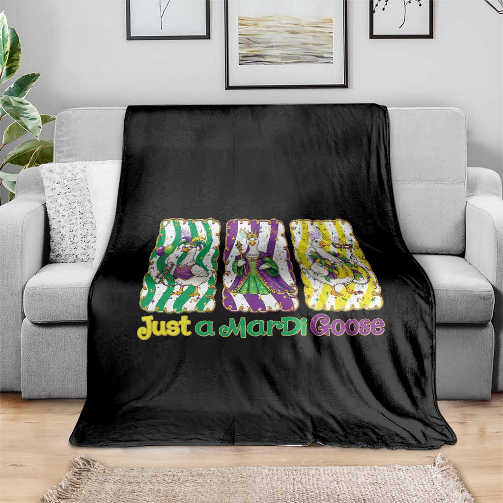 Mardi Gras Goose Throw Blanket Just A Mardi Goose
