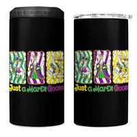 Mardi Gras Goose 4 in 1 Can Cooler Tumbler Just A Mardi Goose