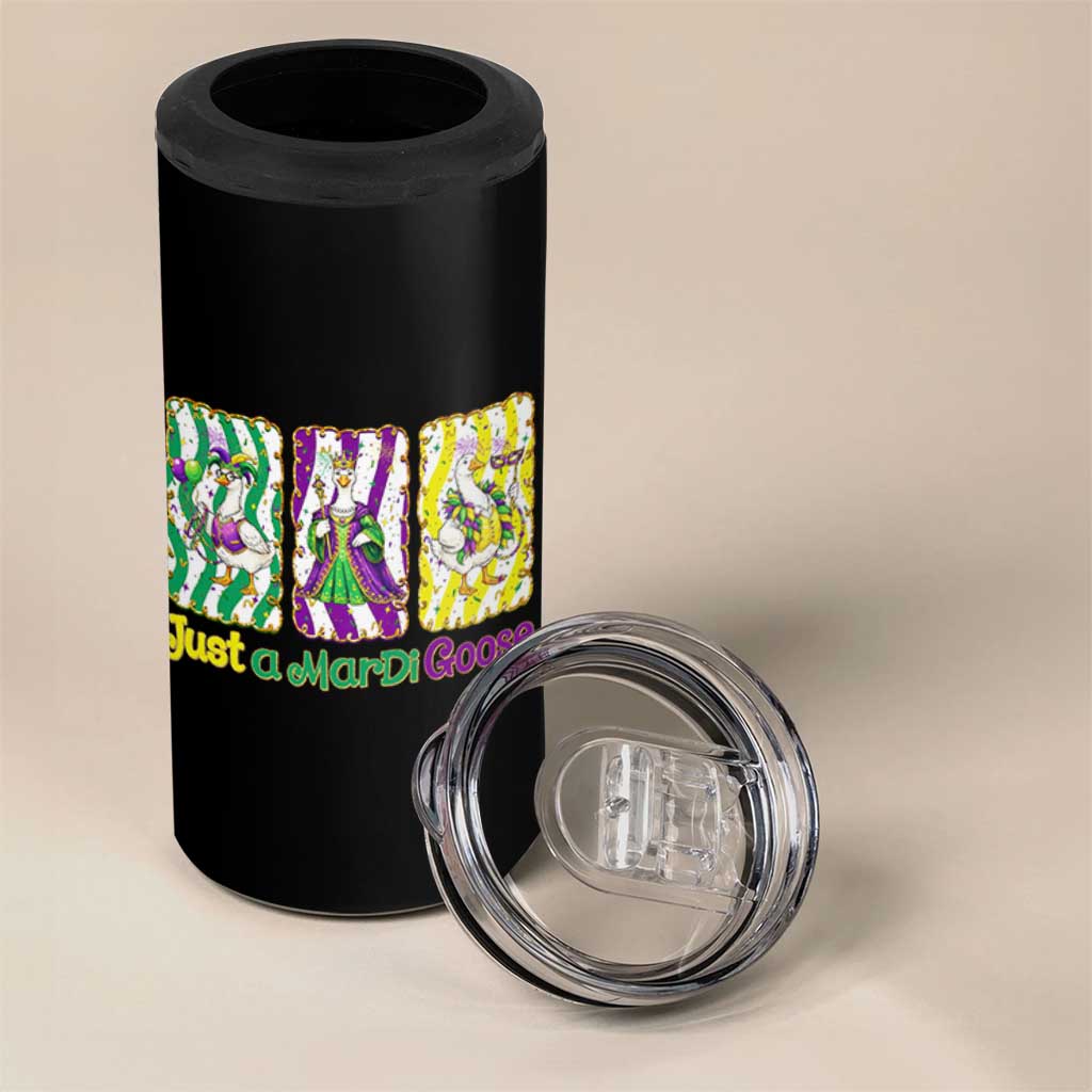 Mardi Gras Goose 4 in 1 Can Cooler Tumbler Just A Mardi Goose