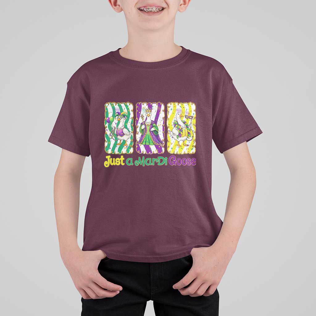 Mardi Gras Goose T Shirt For Kid Just A Mardi Goose