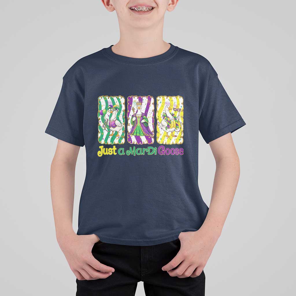 Mardi Gras Goose T Shirt For Kid Just A Mardi Goose