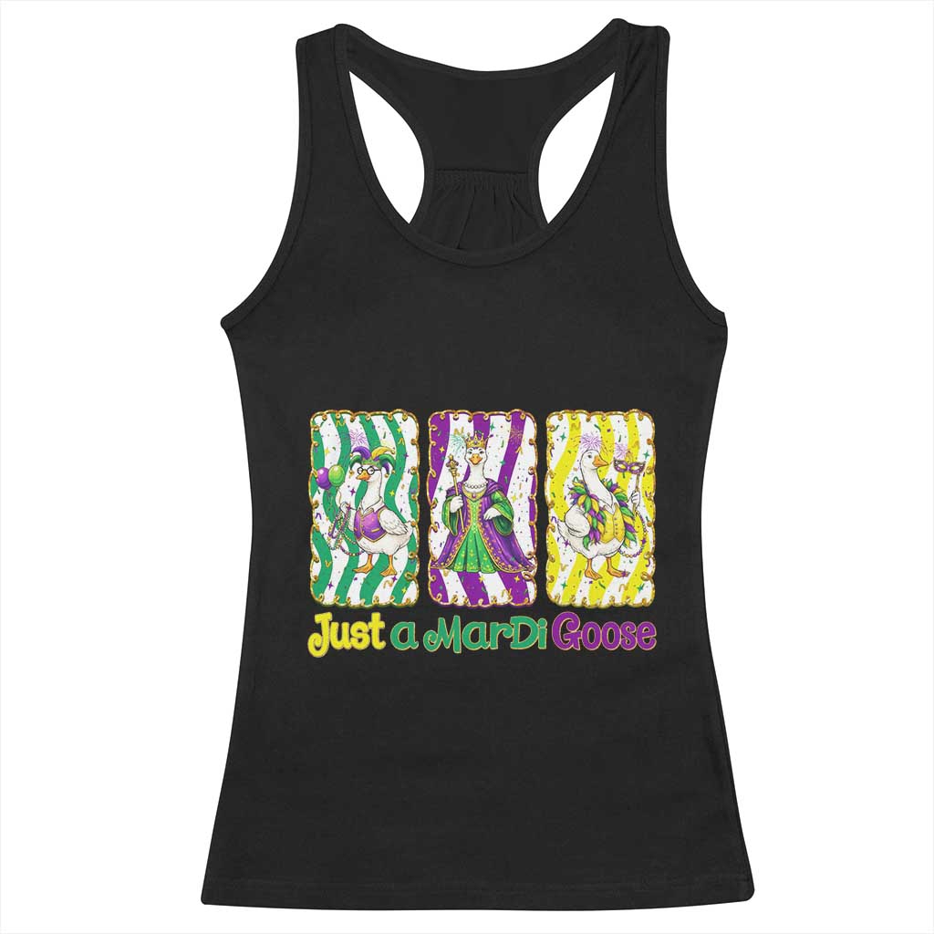 Mardi Gras Goose Racerback Tank Top Just A Mardi Goose
