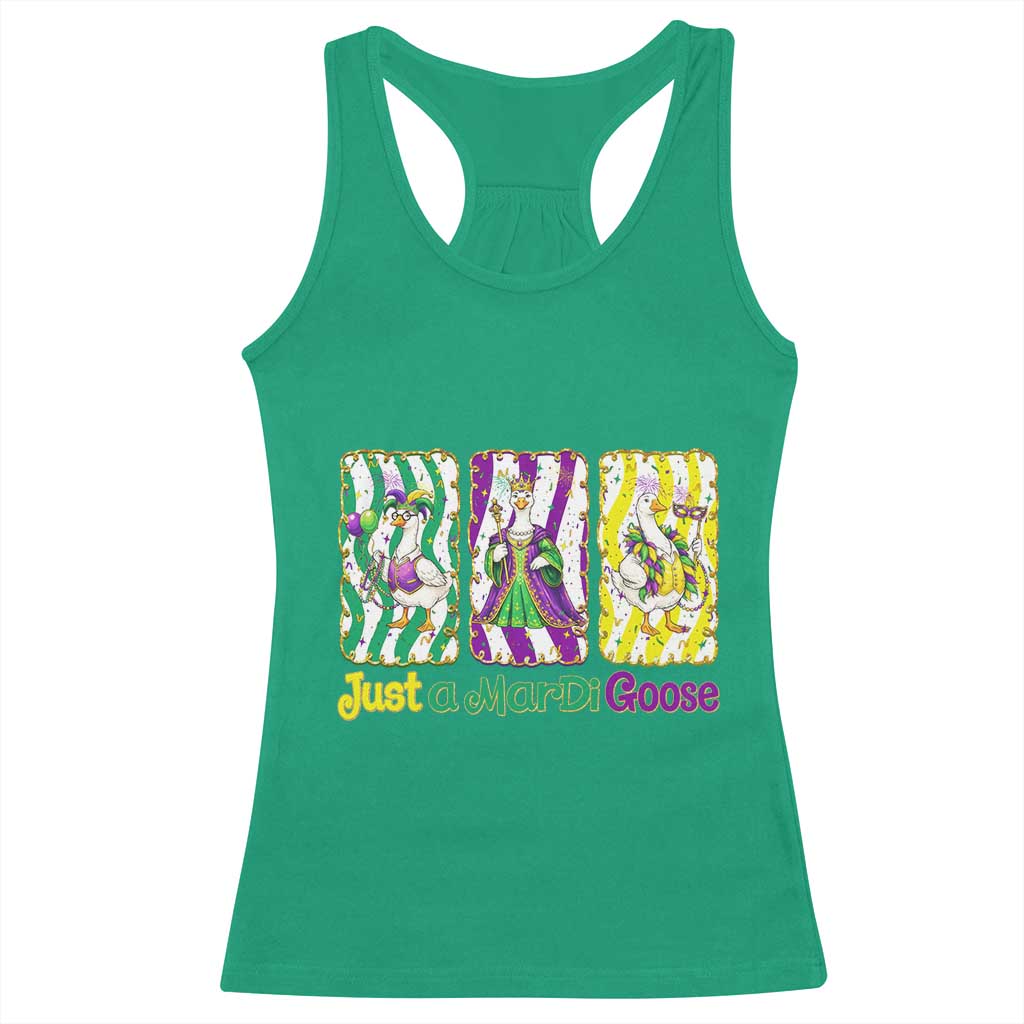 Mardi Gras Goose Racerback Tank Top Just A Mardi Goose