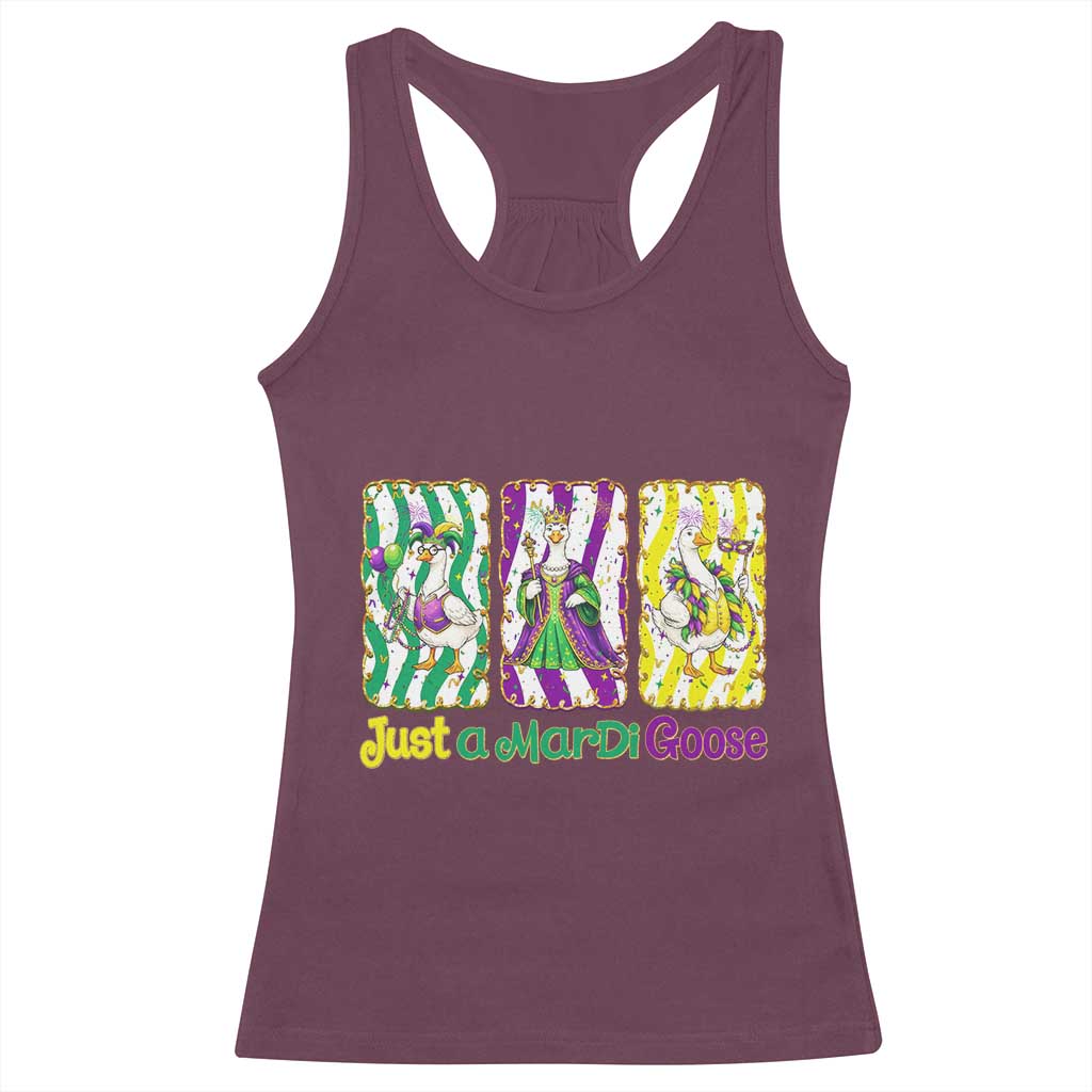 Mardi Gras Goose Racerback Tank Top Just A Mardi Goose