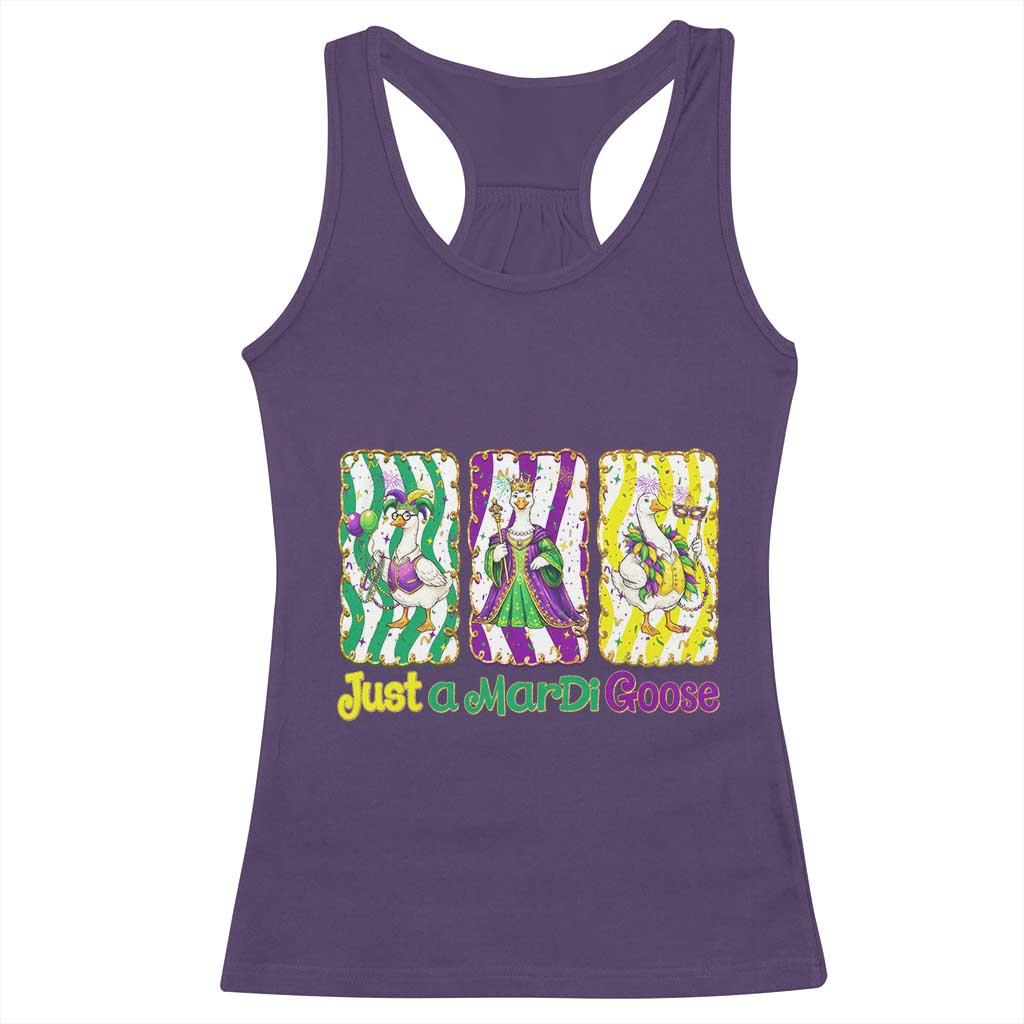 Mardi Gras Goose Racerback Tank Top Just A Mardi Goose