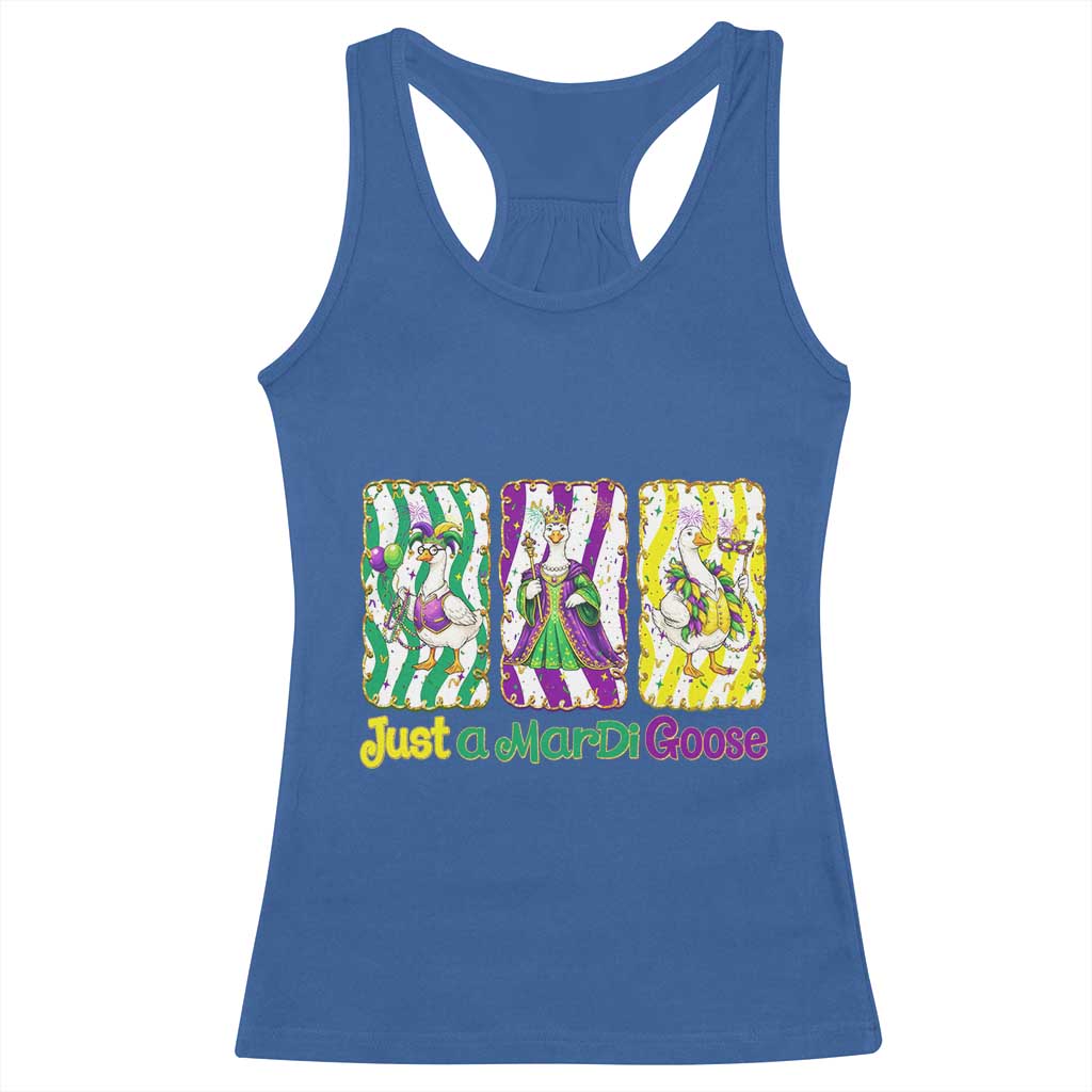 Mardi Gras Goose Racerback Tank Top Just A Mardi Goose
