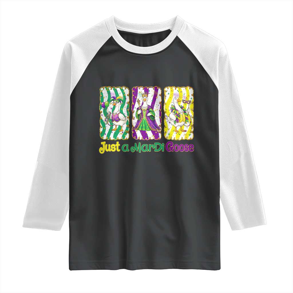 Mardi Gras Goose Raglan Shirt Just A Mardi Goose