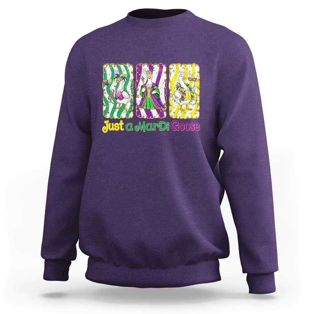 Mardi Gras Goose Sweatshirt Just A Mardi Goose