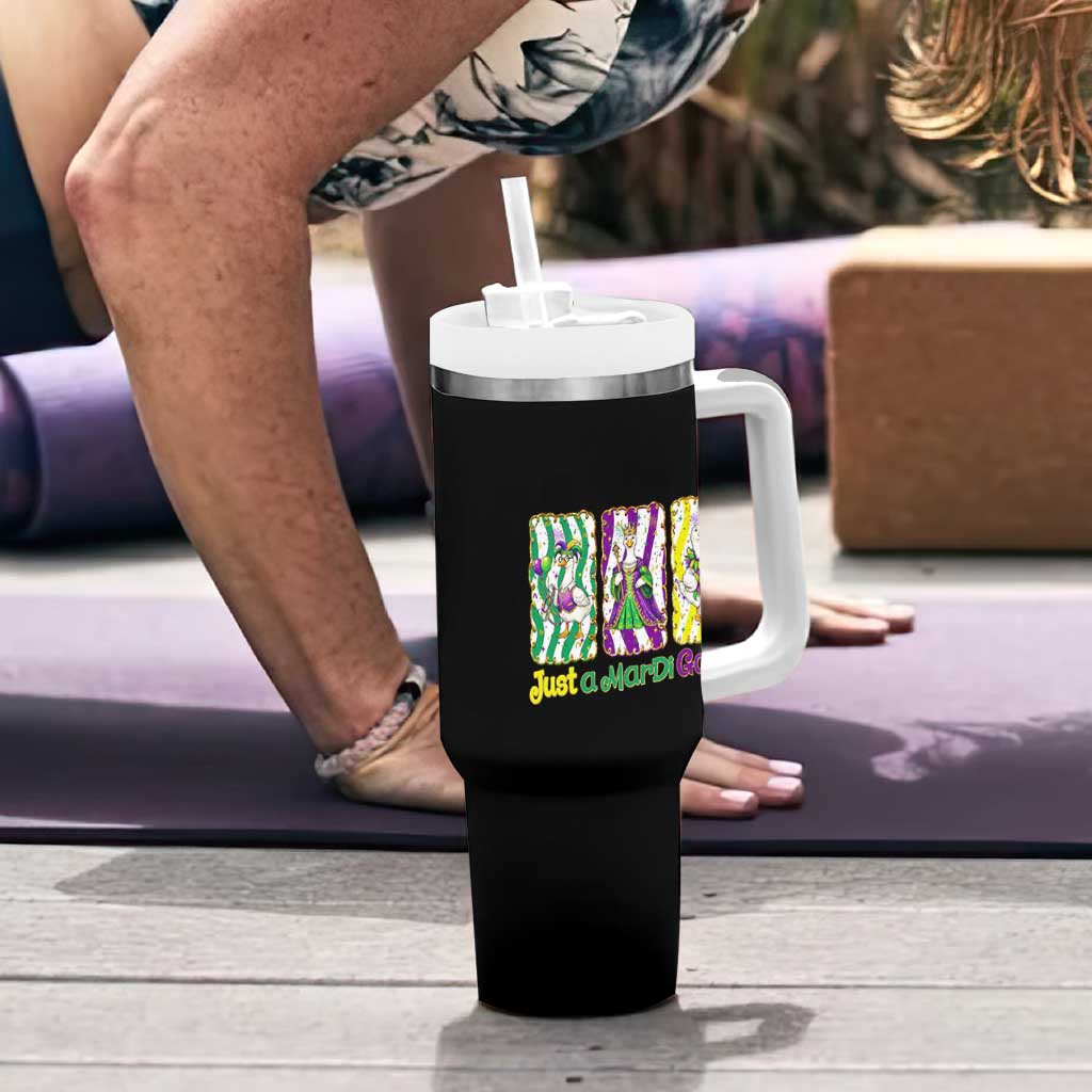 Mardi Gras Goose Tumbler With Handle Just A Mardi Goose