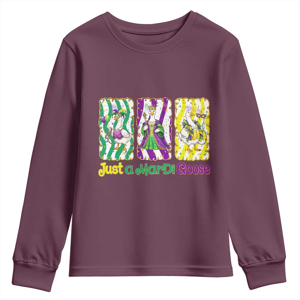Mardi Gras Goose Youth Sweatshirt Just A Mardi Goose