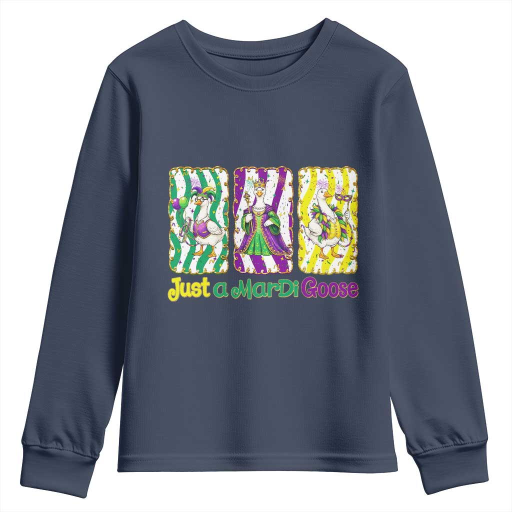 Mardi Gras Goose Youth Sweatshirt Just A Mardi Goose