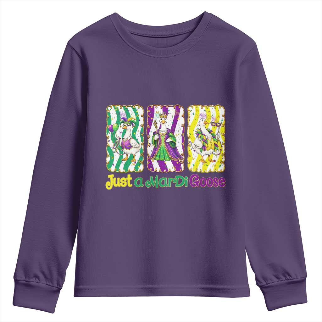 Mardi Gras Goose Youth Sweatshirt Just A Mardi Goose