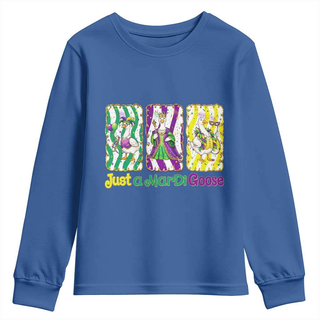 Mardi Gras Goose Youth Sweatshirt Just A Mardi Goose