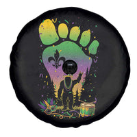 Mardi Gras Bigfoot Spare Tire Cover Sasquatch Forest Footprint Carnival Party