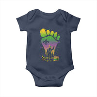 Mardi Gras Bigfoot Baby Onesie Sasquatch Forest Footprint Carnival Party