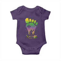 Mardi Gras Bigfoot Baby Onesie Sasquatch Forest Footprint Carnival Party