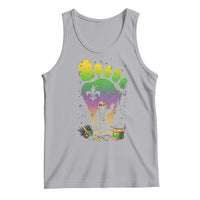 Mardi Gras Bigfoot Tank Top Sasquatch Forest Footprint Carnival Party