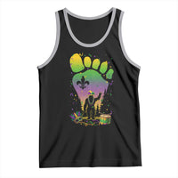 Mardi Gras Bigfoot Tank Top Sasquatch Forest Footprint Carnival Party