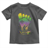Mardi Gras Bigfoot Toddler T Shirt Sasquatch Forest Footprint Carnival Party