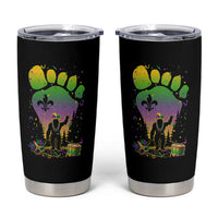 Mardi Gras Bigfoot Tumbler Cup Sasquatch Forest Footprint Carnival Party