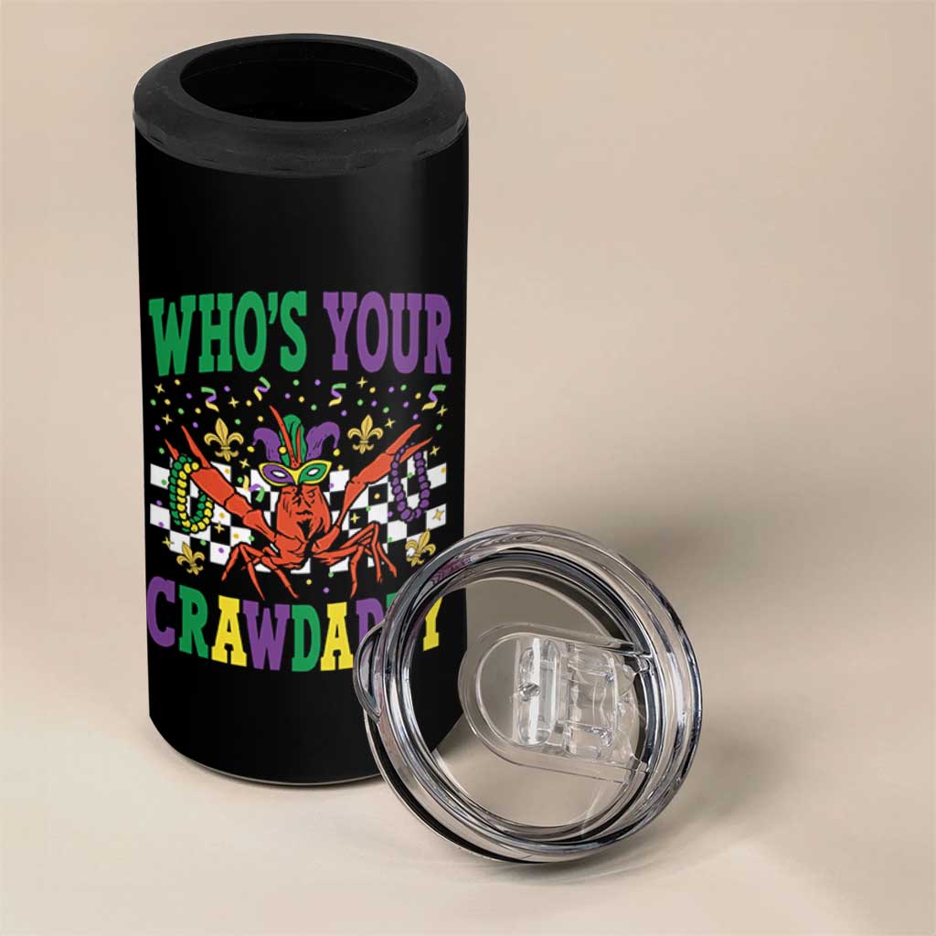 Mardi Gras Crawfish 4 in 1 Can Cooler Tumbler Who Is Your Crawdaddy