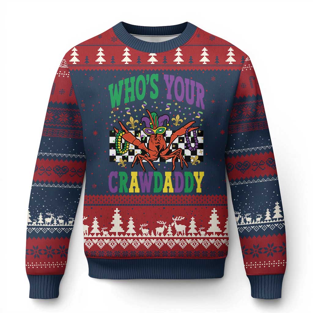 Mardi Gras Crawfish Ugly Christmas Sweater Who Is Your Crawdaddy