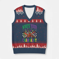 Mardi Gras Crawfish V-Neck Knit Sweater Vest Who Is Your Crawdaddy
