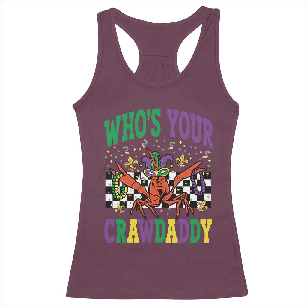 Mardi Gras Crawfish Racerback Tank Top Who Is Your Crawdaddy