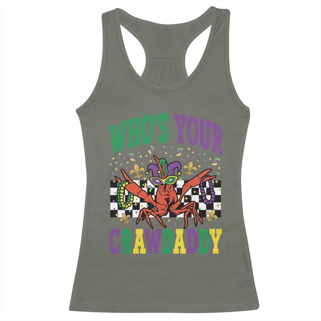 Mardi Gras Crawfish Racerback Tank Top Who Is Your Crawdaddy