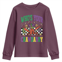 Mardi Gras Crawfish Youth Sweatshirt Who Is Your Crawdaddy