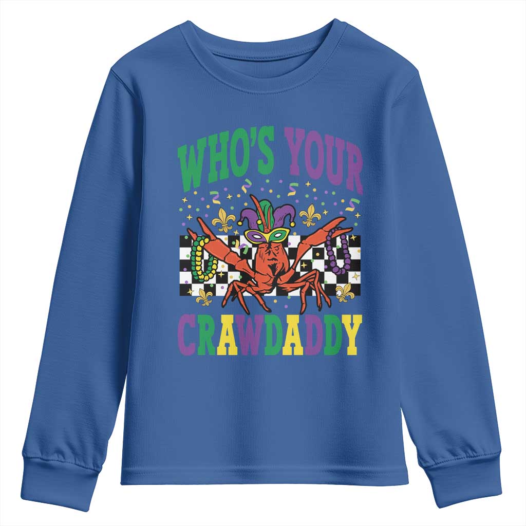 Mardi Gras Crawfish Youth Sweatshirt Who Is Your Crawdaddy