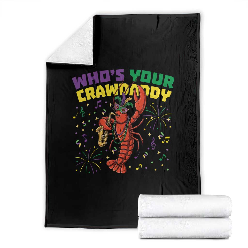 Mardi Gras Crawfish Throw Blanket Who Is Your Crawdaddy Carnival Party