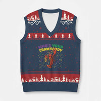 Mardi Gras Crawfish V-Neck Knit Sweater Vest Who Is Your Crawdaddy Carnival Party
