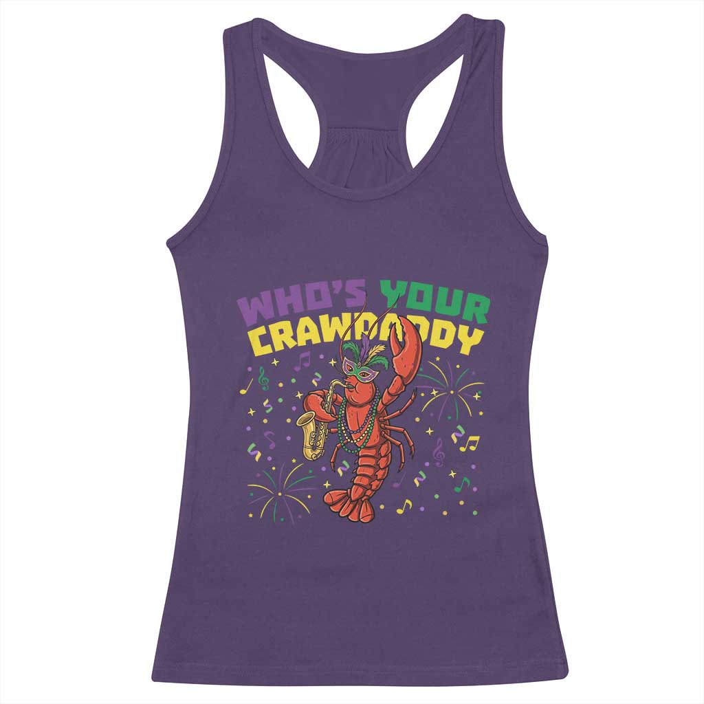 Mardi Gras Crawfish Racerback Tank Top Who Is Your Crawdaddy Carnival Party