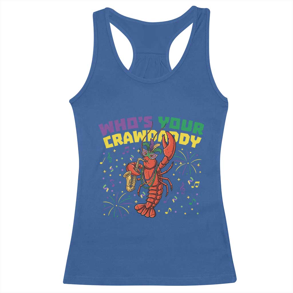 Mardi Gras Crawfish Racerback Tank Top Who Is Your Crawdaddy Carnival Party