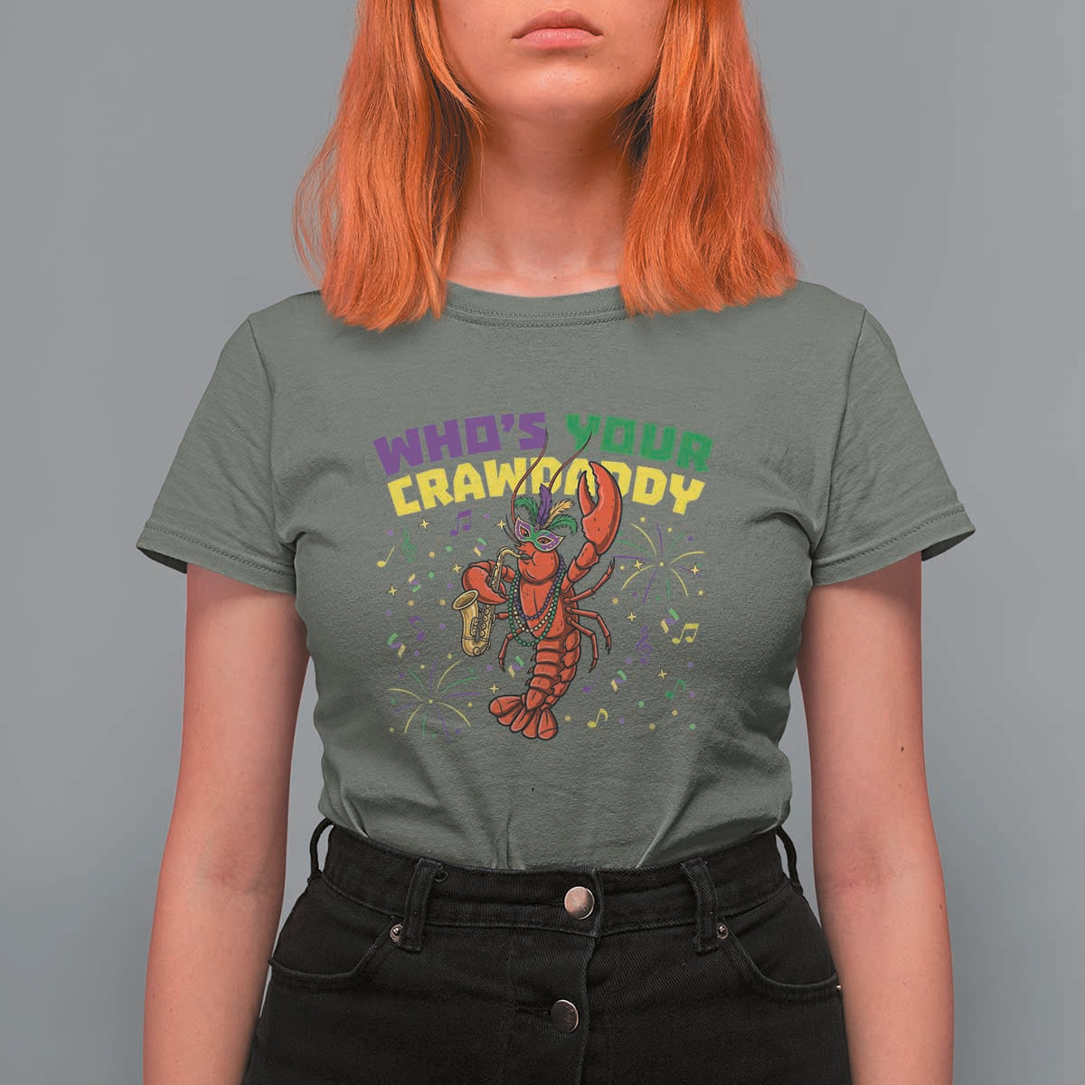 Mardi Gras Crawfish T Shirt For Women Who Is Your Crawdaddy Carnival Party