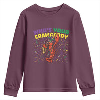 Mardi Gras Crawfish Youth Sweatshirt Who Is Your Crawdaddy Carnival Party