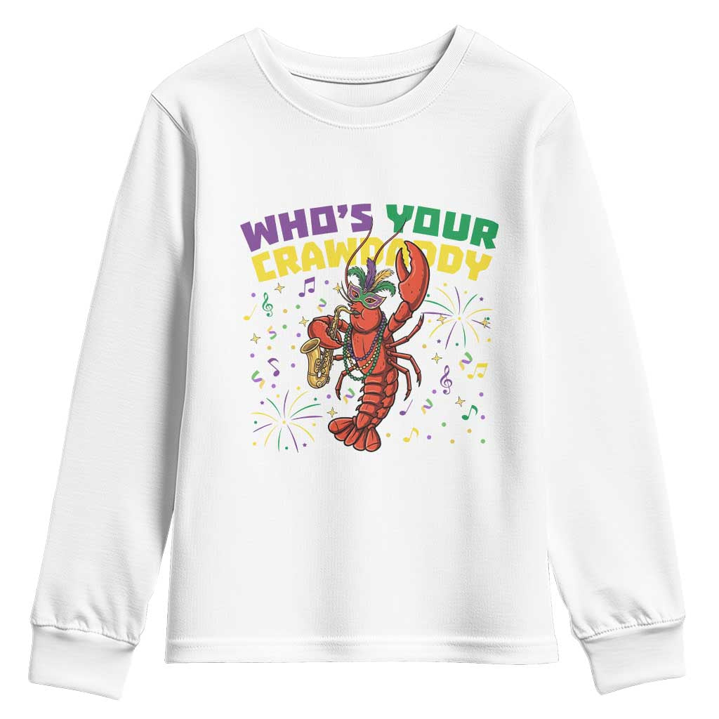 Mardi Gras Crawfish Youth Sweatshirt Who Is Your Crawdaddy Carnival Party
