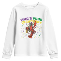 Mardi Gras Crawfish Youth Sweatshirt Who Is Your Crawdaddy Carnival Party