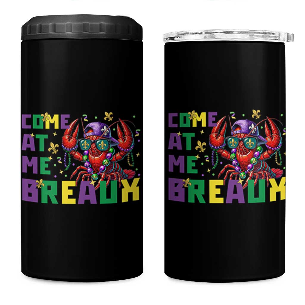 Mardi Gras Crawfish 4 in 1 Can Cooler Tumbler Come At Me Breaux