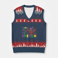 Mardi Gras Crawfish V-Neck Knit Sweater Vest Come At Me Breaux
